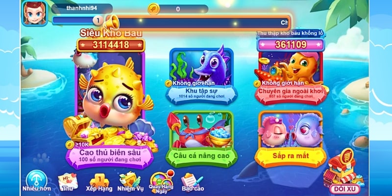 Anh em được lựa chọn phòng chơi phù hợp