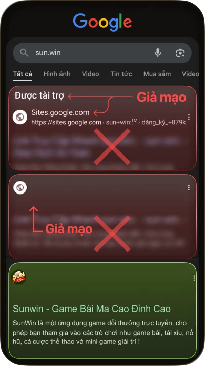Hướng dẫn nhận biết link vào Sunwin